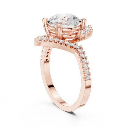 Round Halo Lab Grown Diamond Engagement Ring