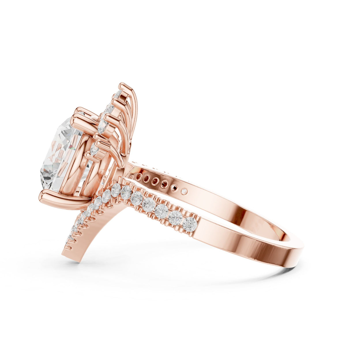 Round Halo Lab Grown Diamond Engagement Ring