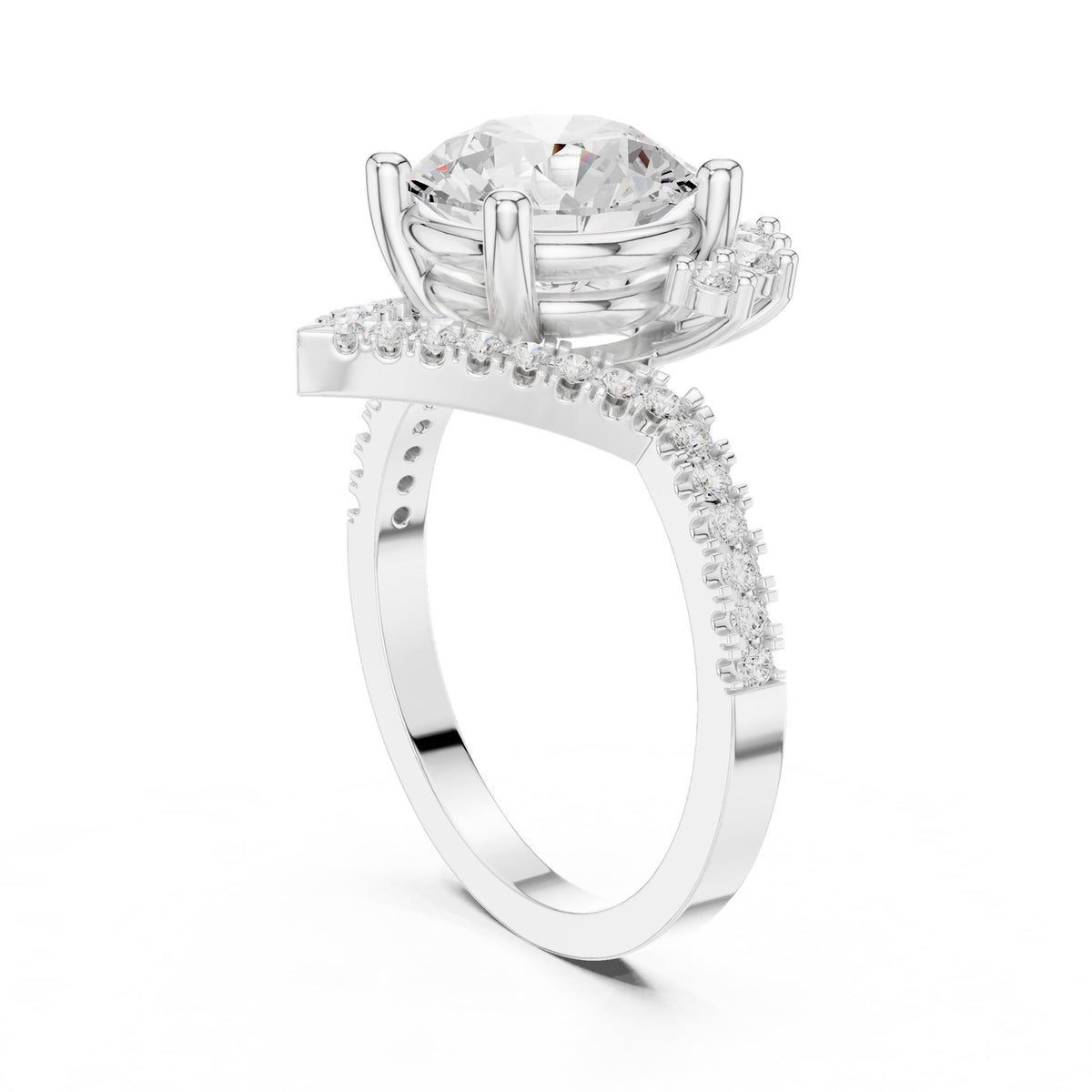 Round Halo Lab Grown Diamond Engagement Ring