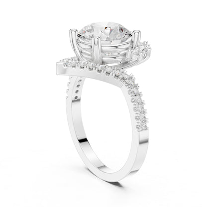 Round Halo Lab Grown Diamond Engagement Ring