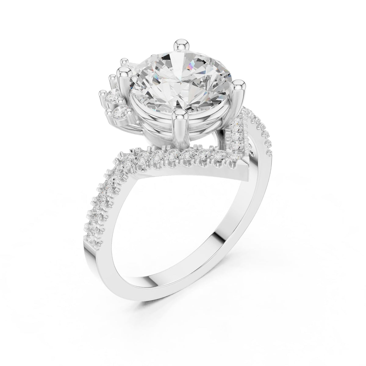 Round Halo Lab Grown Diamond Engagement Ring