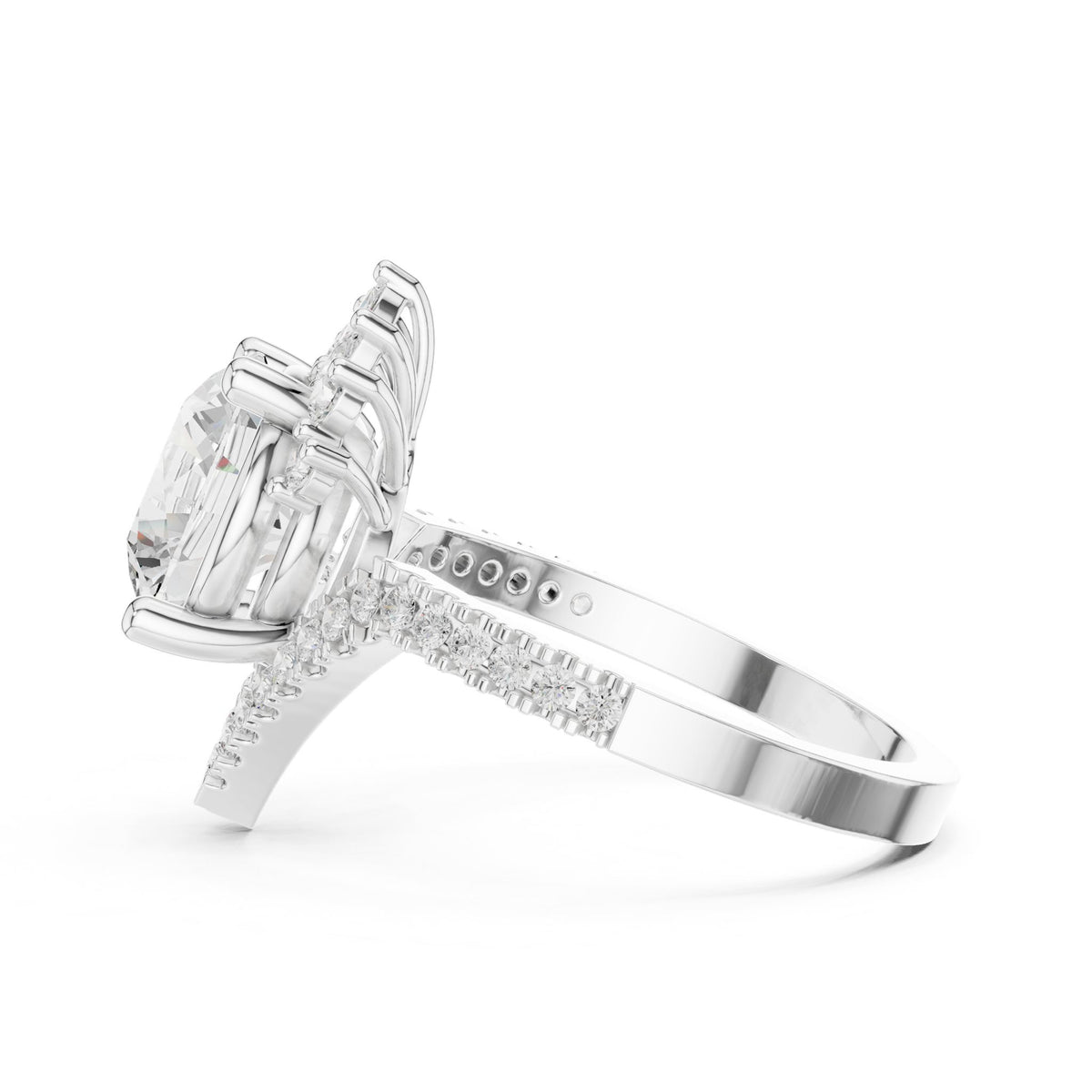 Round Halo Lab Grown Diamond Engagement Ring