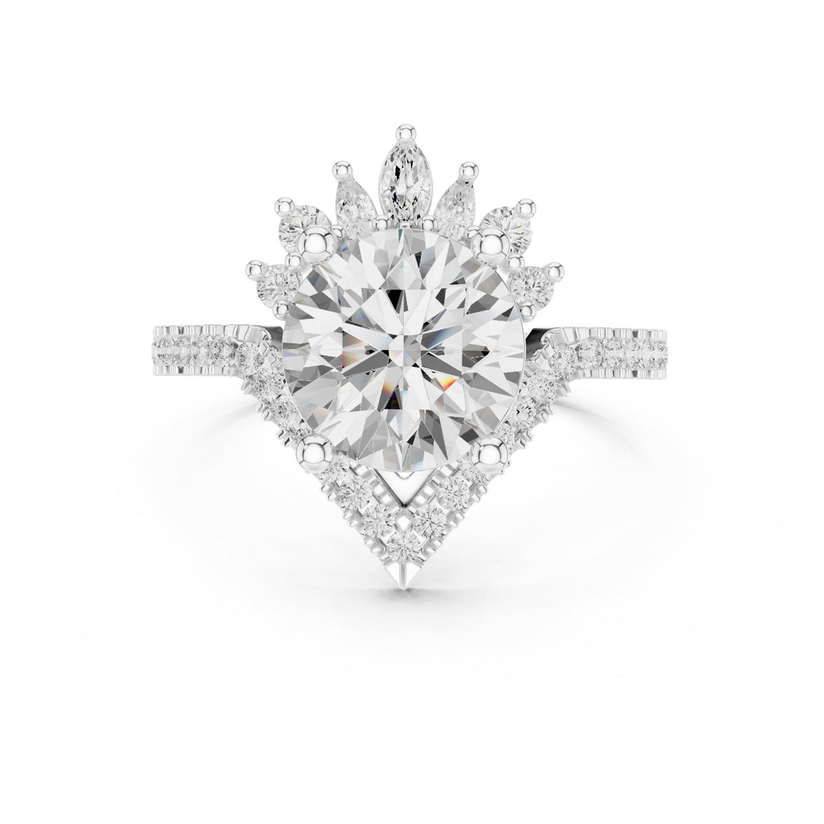 Round Halo Lab Grown Diamond Engagement Ring