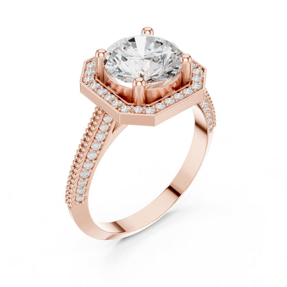Round Halo Lab Grown Diamond Engagement Ring