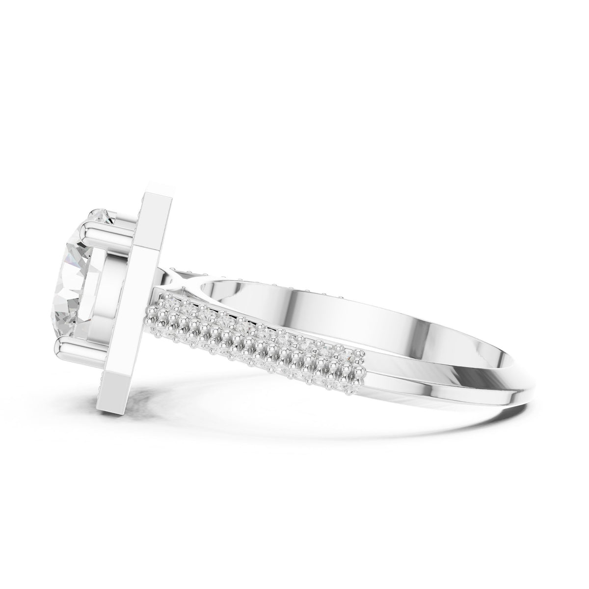 Round Halo Lab Grown Diamond Engagement Ring