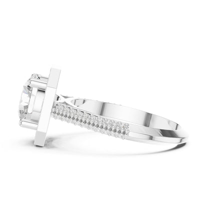 Round Halo Lab Grown Diamond Engagement Ring