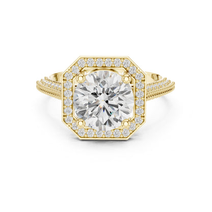 Round Halo Lab Grown Diamond Engagement Ring
