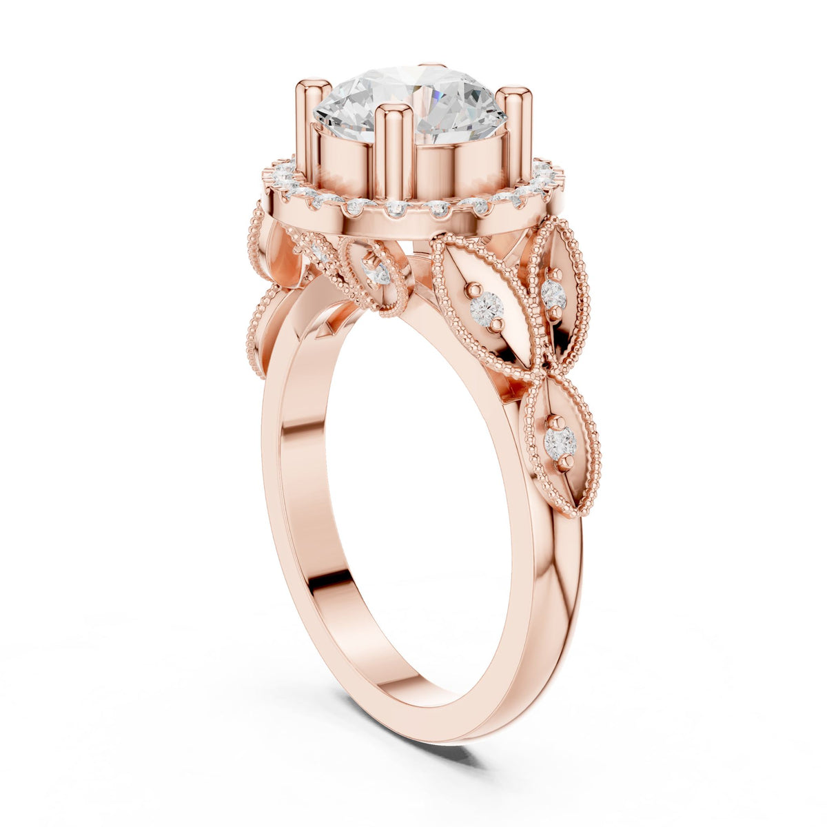 Round Halo Lab Grown Diamond Engagement Ring
