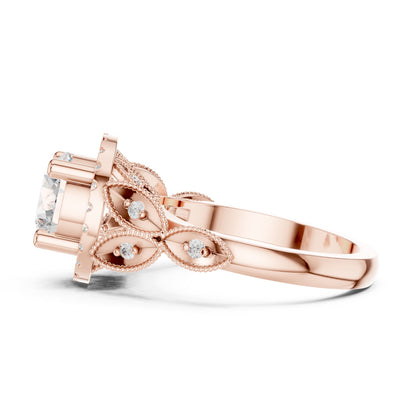 Round Halo Lab Grown Diamond Engagement Ring