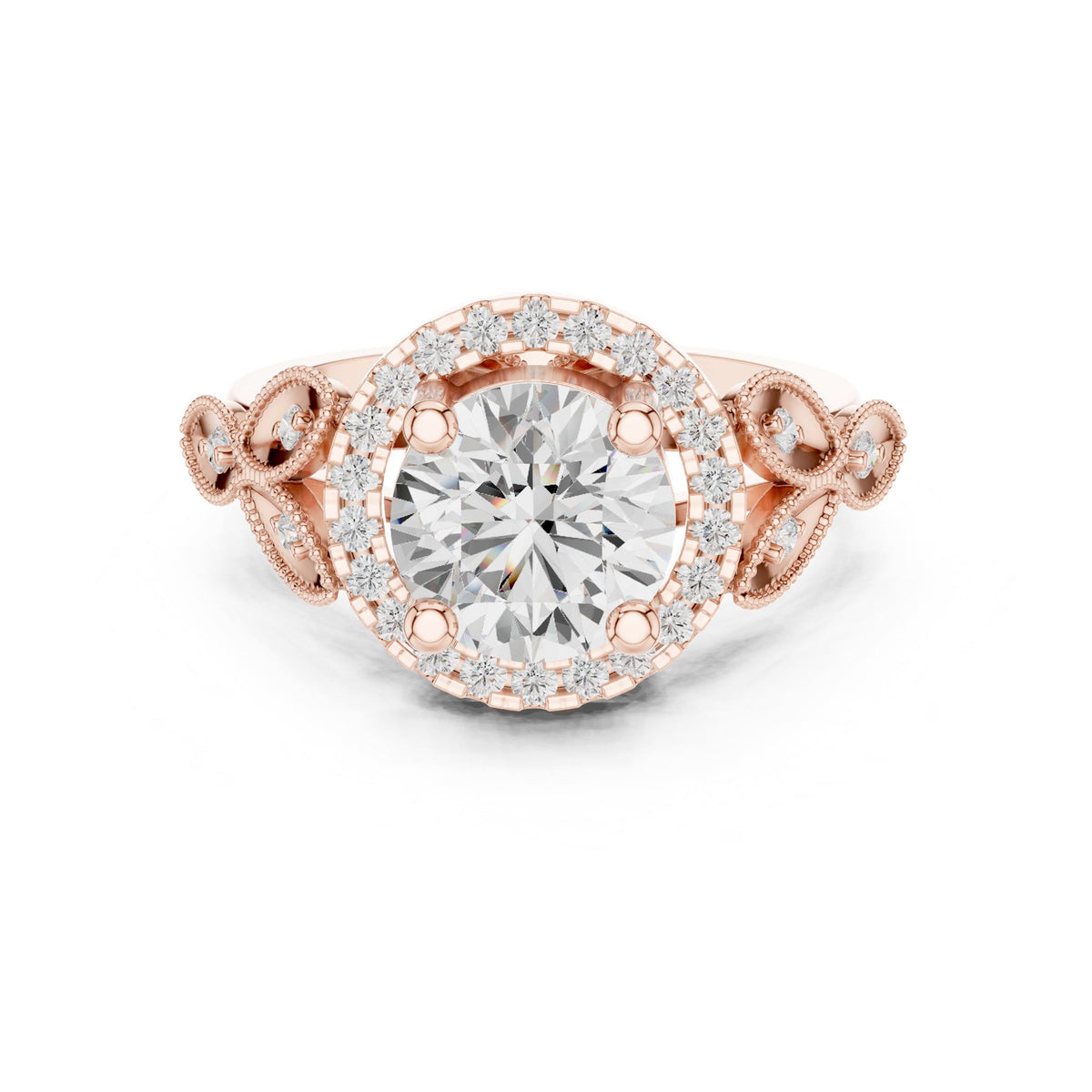 Round Halo Lab Grown Diamond Engagement Ring
