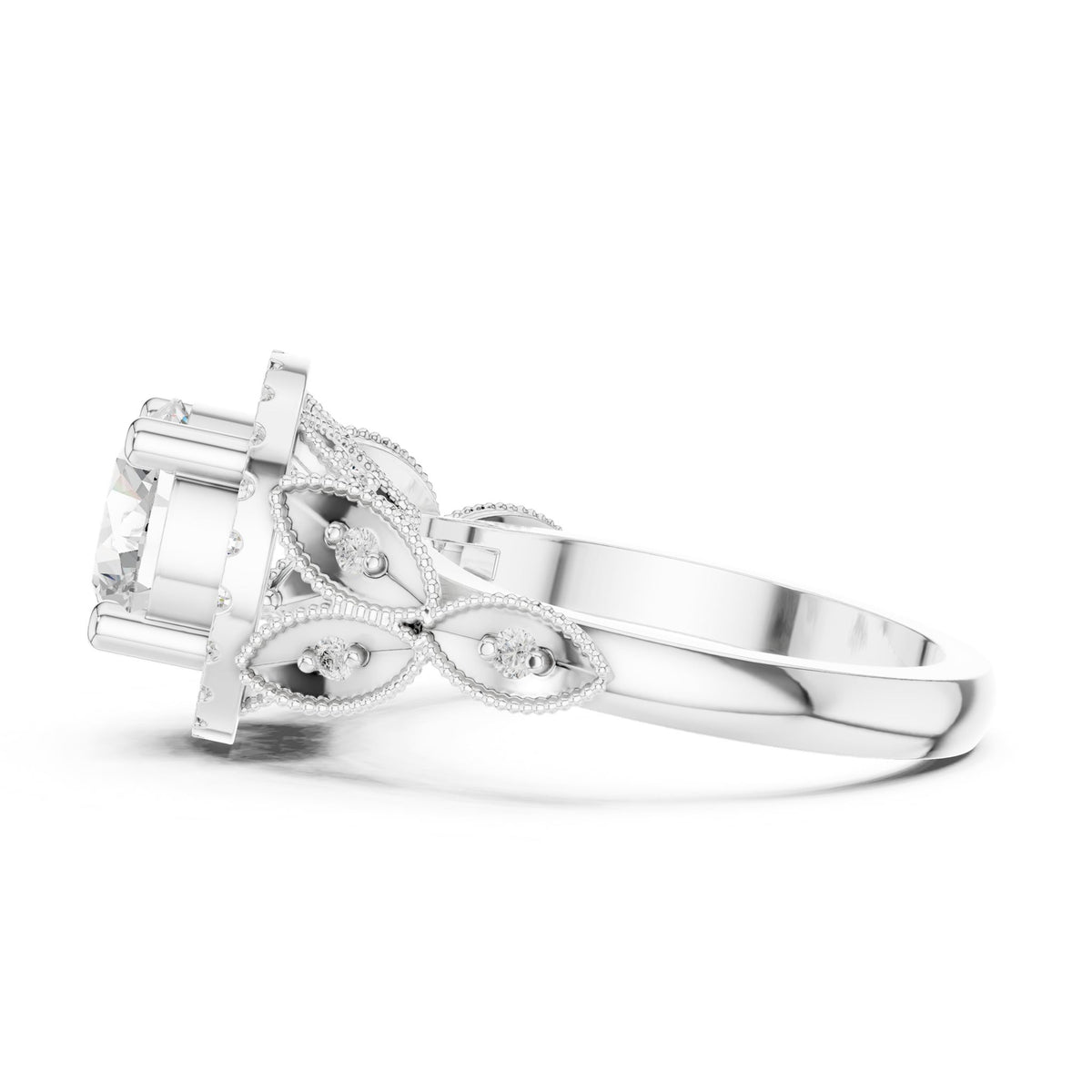 Round Halo Lab Grown Diamond Engagement Ring