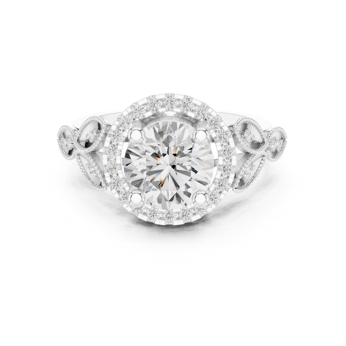 Round Halo Lab Grown Diamond Engagement Ring