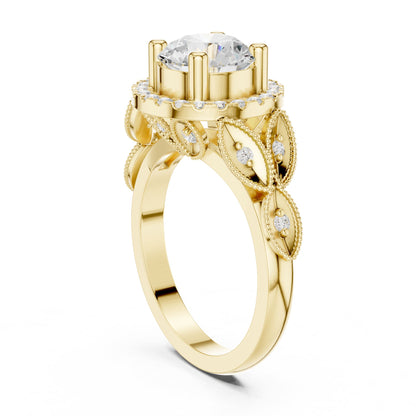 Round Halo Lab Grown Diamond Engagement Ring