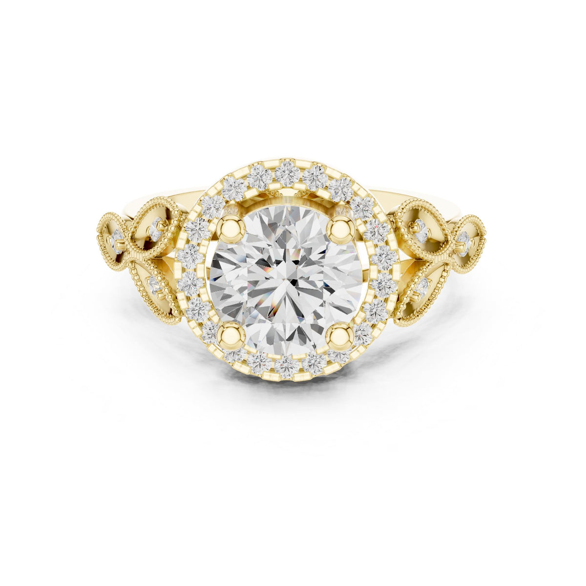 Round Halo Lab Grown Diamond Engagement Ring