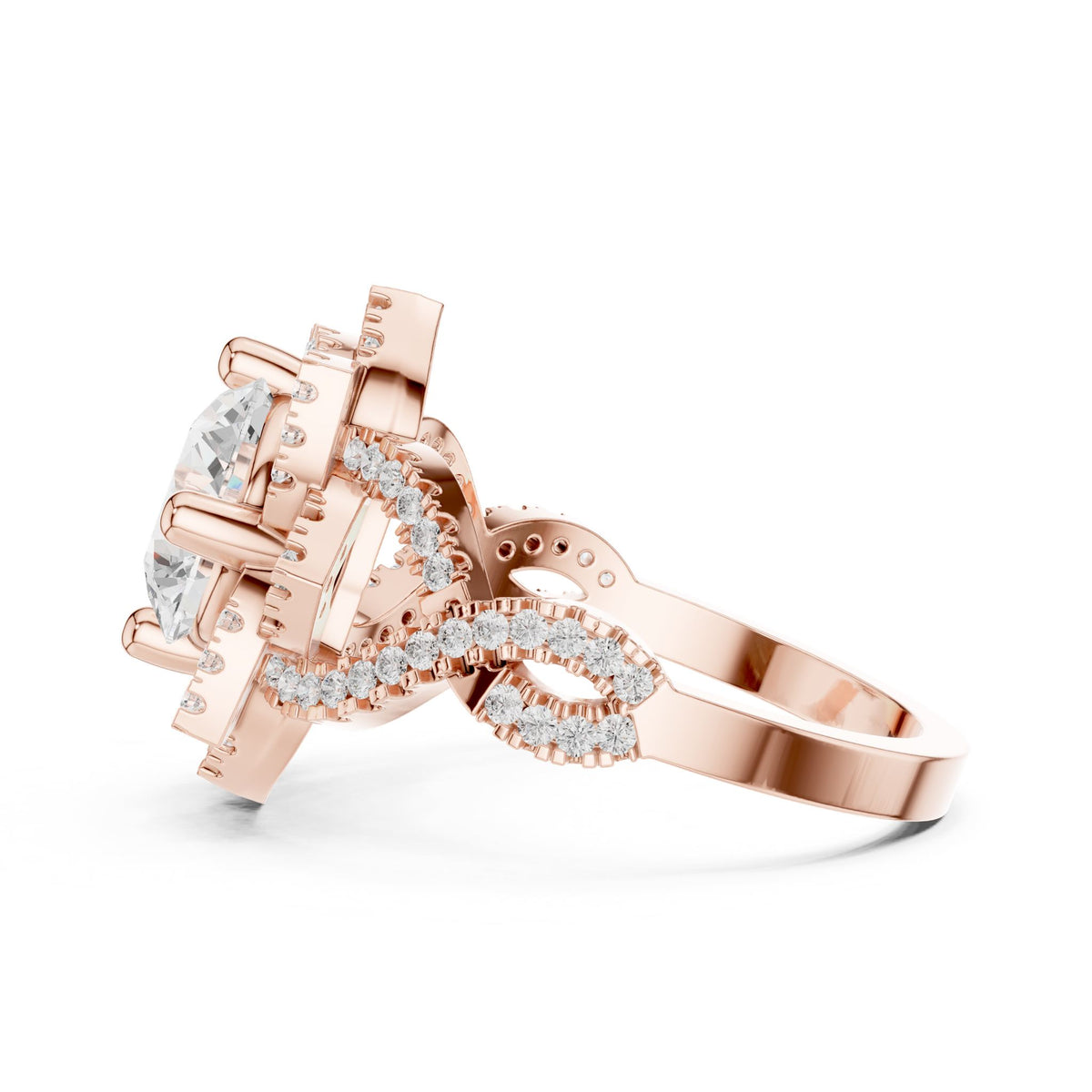 Round Halo Lab Grown Diamond Engagement Ring