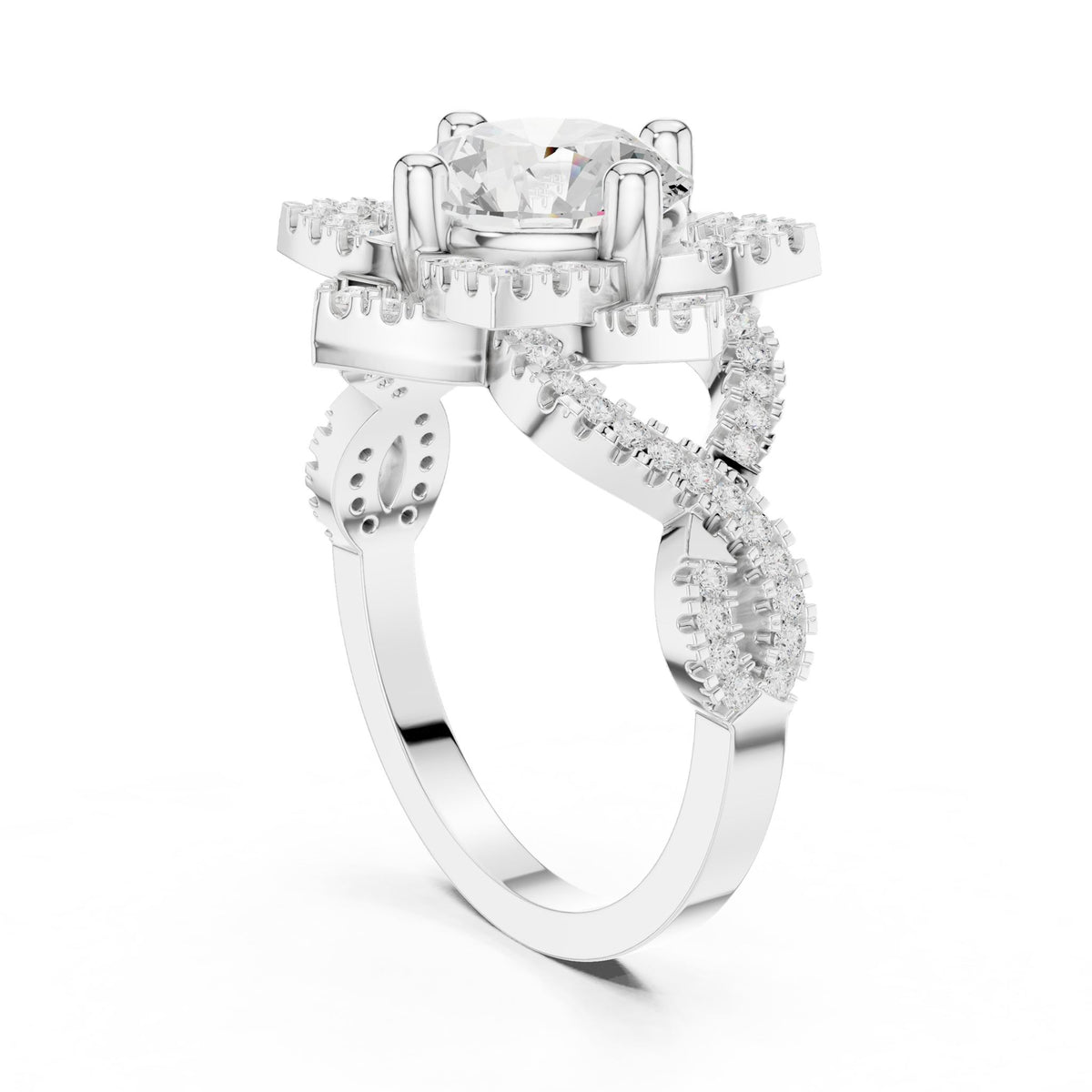 Round Halo Lab Grown Diamond Engagement Ring