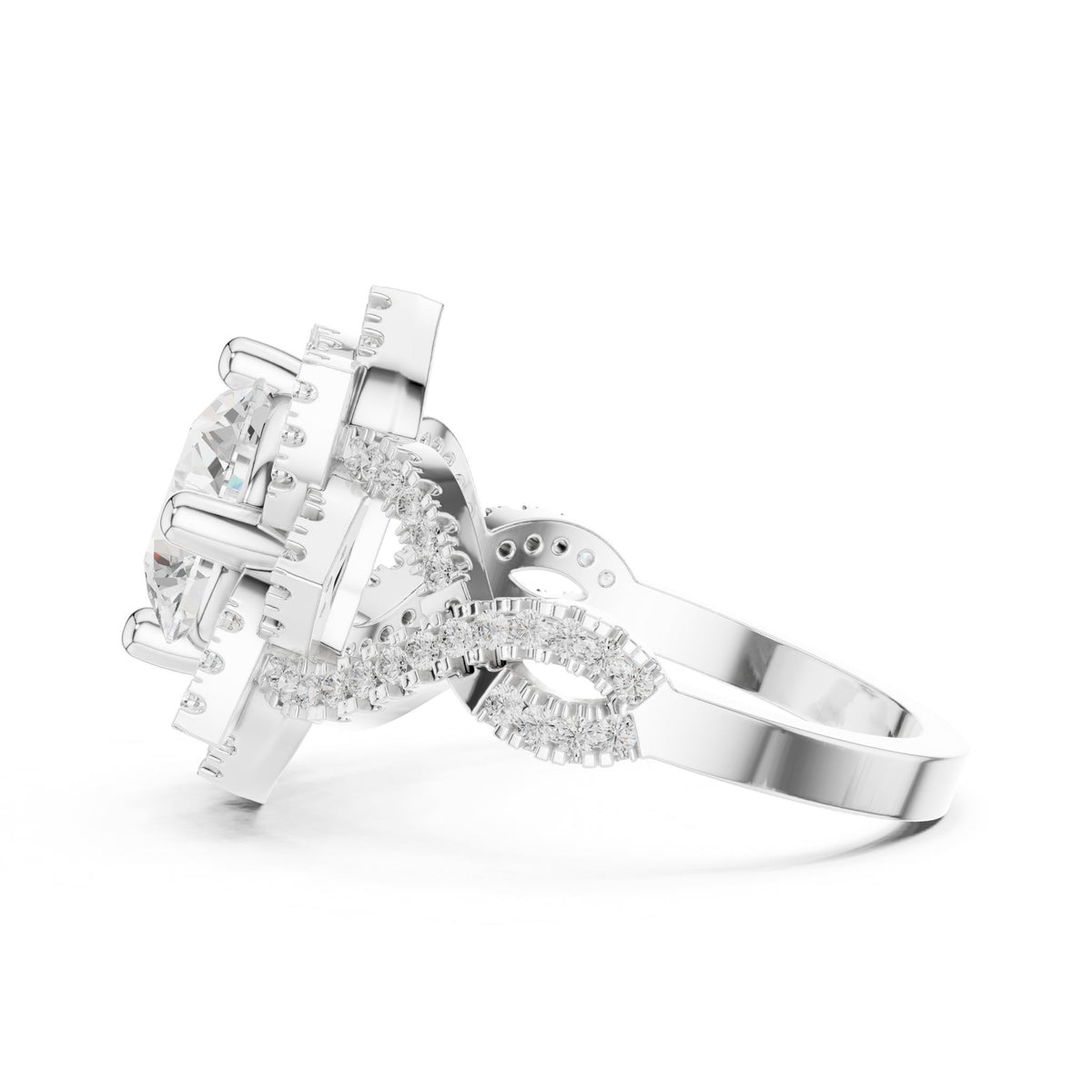 Round Halo Lab Grown Diamond Engagement Ring