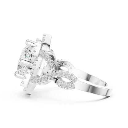Round Halo Lab Grown Diamond Engagement Ring