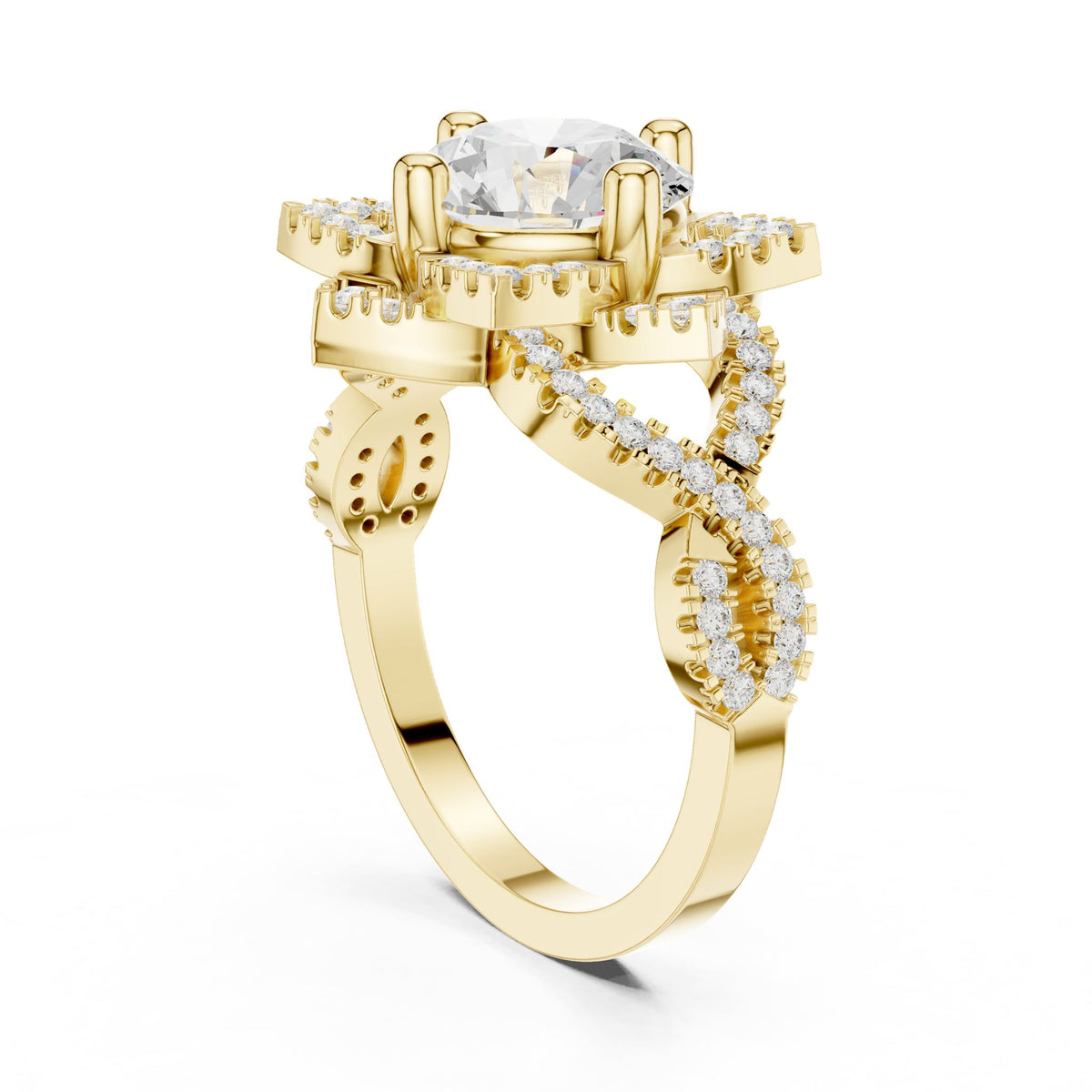 Round Halo Lab Grown Diamond Engagement Ring