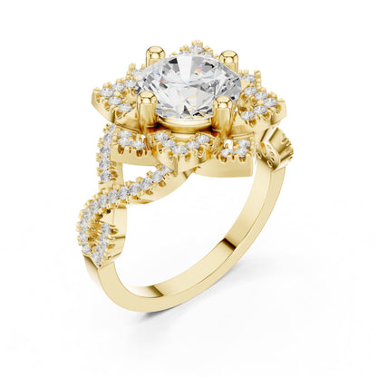 Round Halo Lab Grown Diamond Engagement Ring