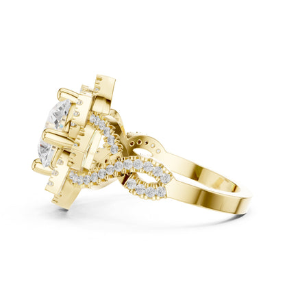 Round Halo Lab Grown Diamond Engagement Ring