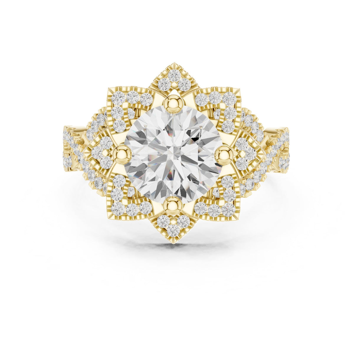 Round Halo Lab Grown Diamond Engagement Ring