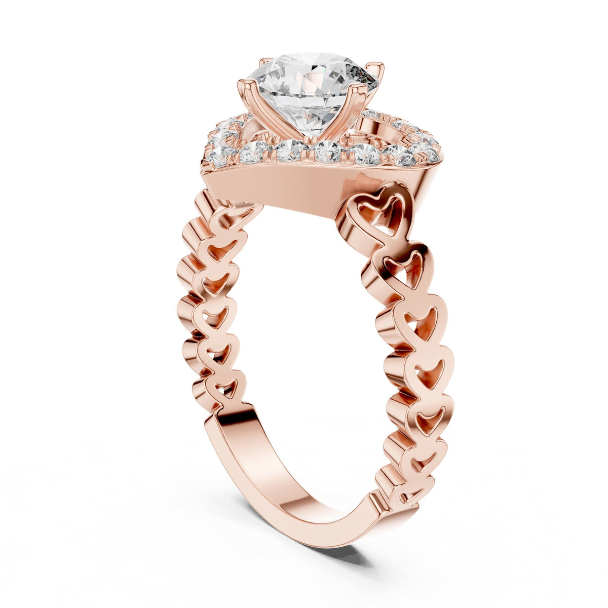 Round Halo Lab Grown Diamond Engagement Ring