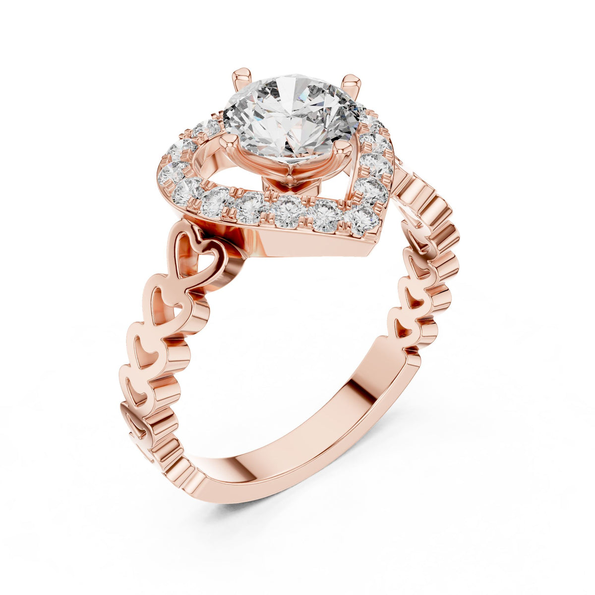 Round Halo Lab Grown Diamond Engagement Ring