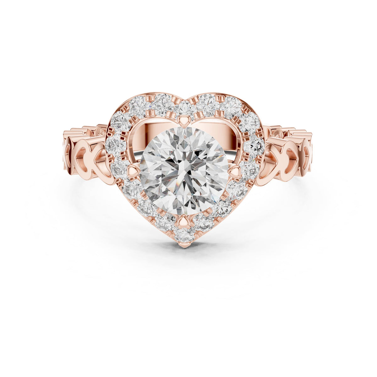 Round Halo Lab Grown Diamond Engagement Ring