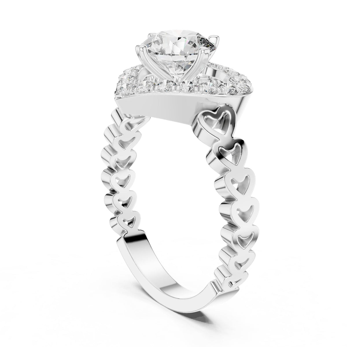 Round Halo Lab Grown Diamond Engagement Ring
