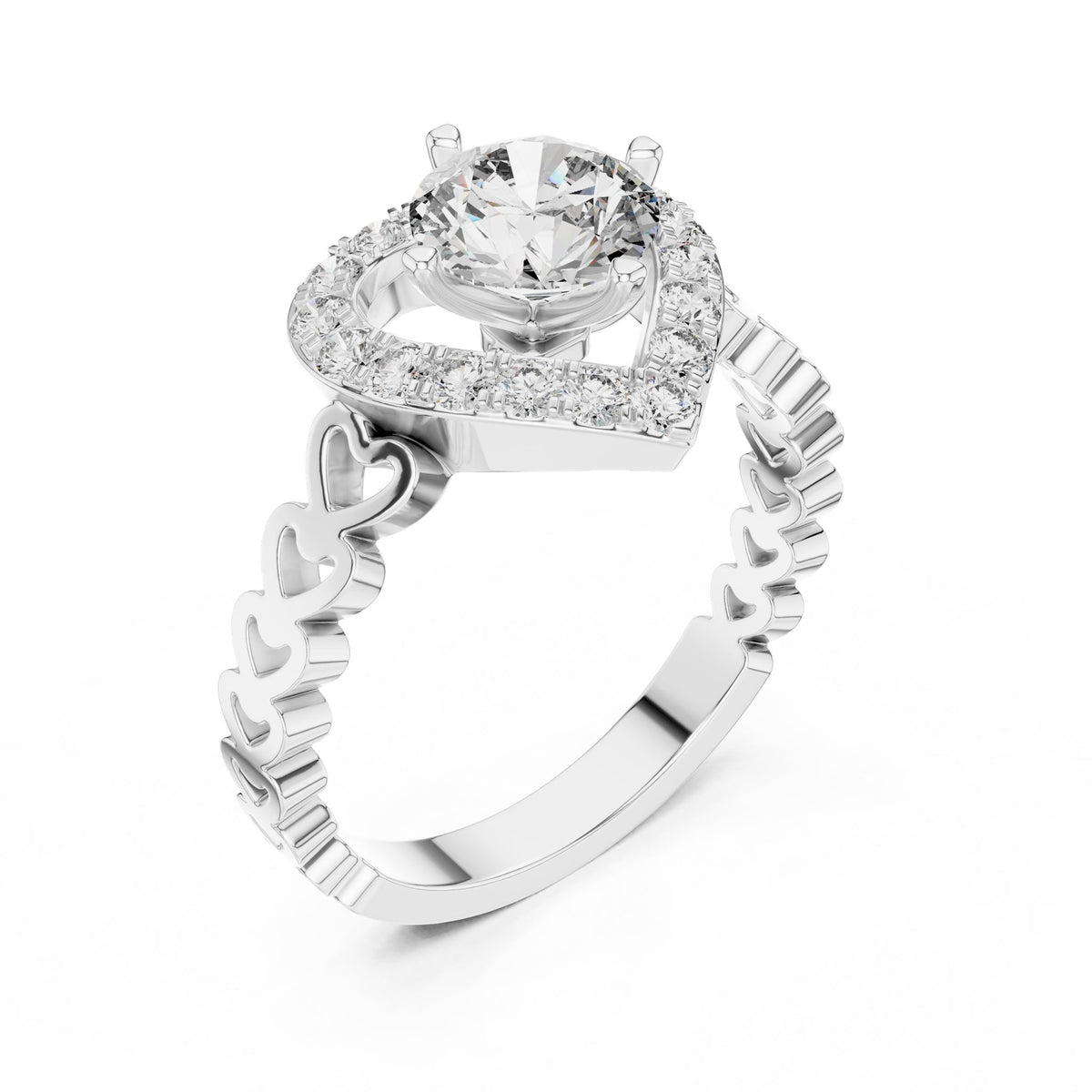 Round Halo Lab Grown Diamond Engagement Ring