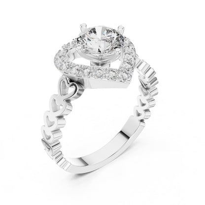 Round Halo Lab Grown Diamond Engagement Ring