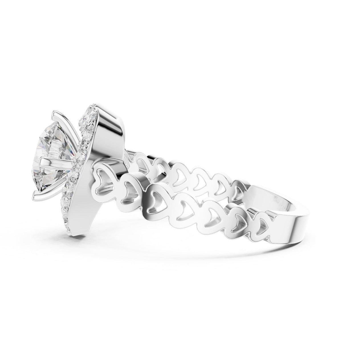 Round Halo Lab Grown Diamond Engagement Ring