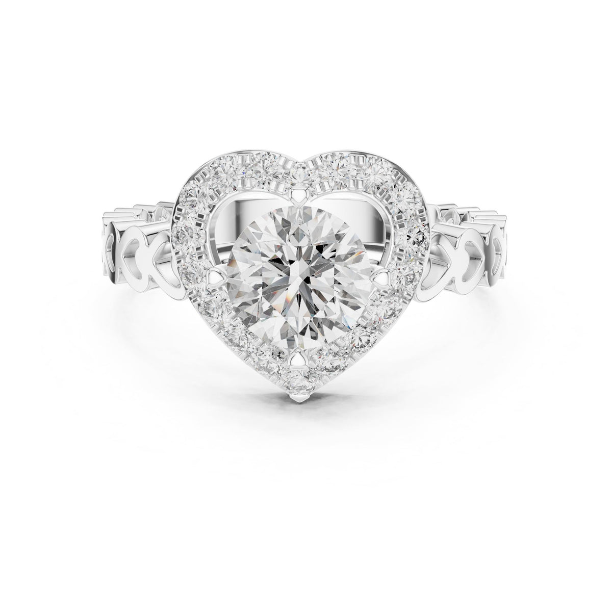 Round Halo Lab Grown Diamond Engagement Ring