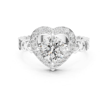 Round Halo Lab Grown Diamond Engagement Ring