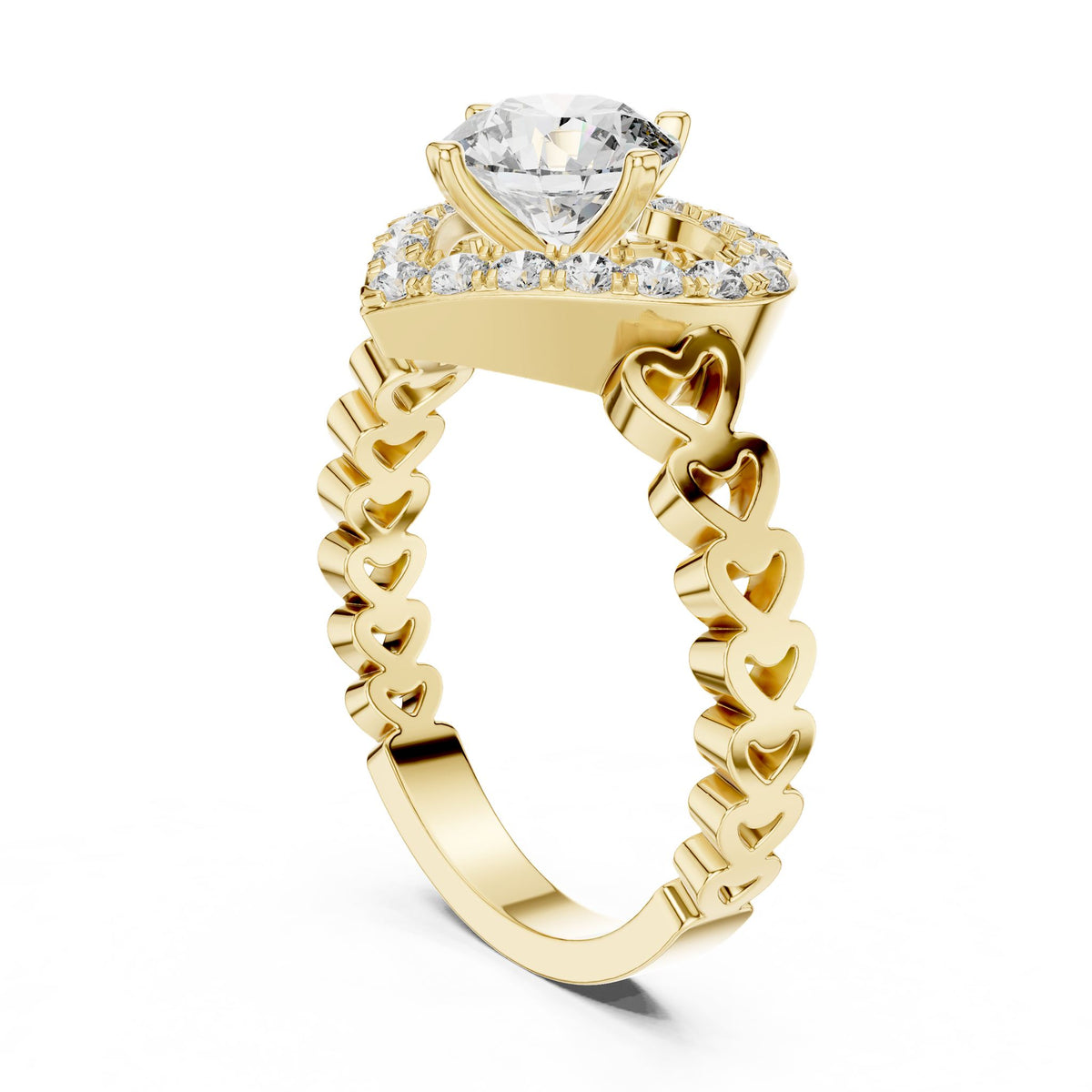 Round Halo Lab Grown Diamond Engagement Ring