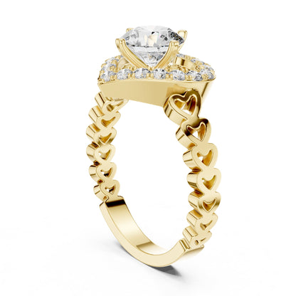 Round Halo Lab Grown Diamond Engagement Ring