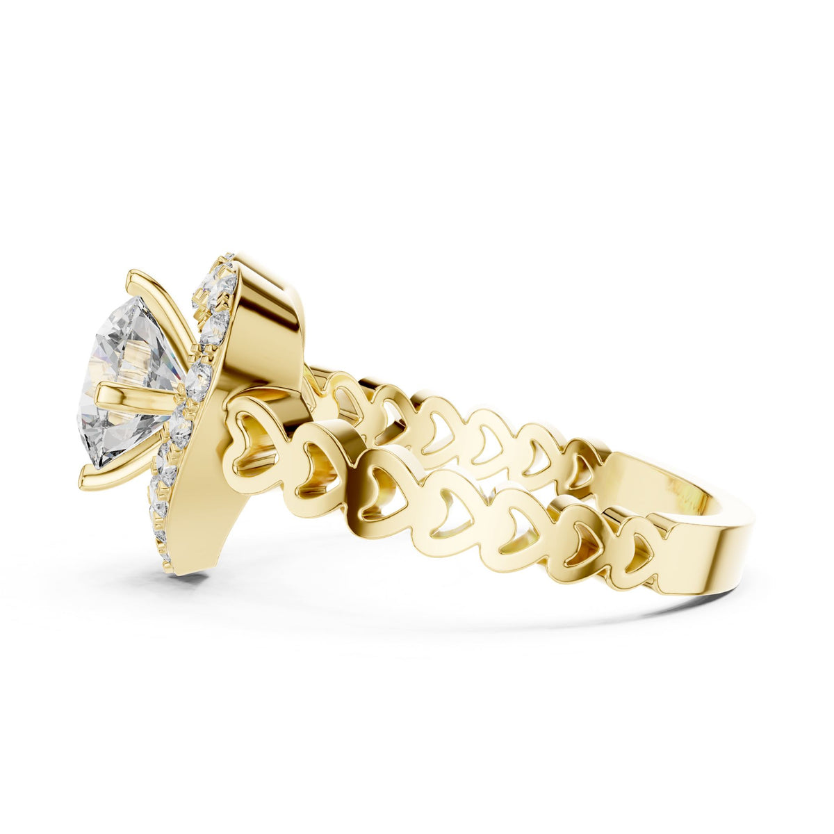 Round Halo Lab Grown Diamond Engagement Ring