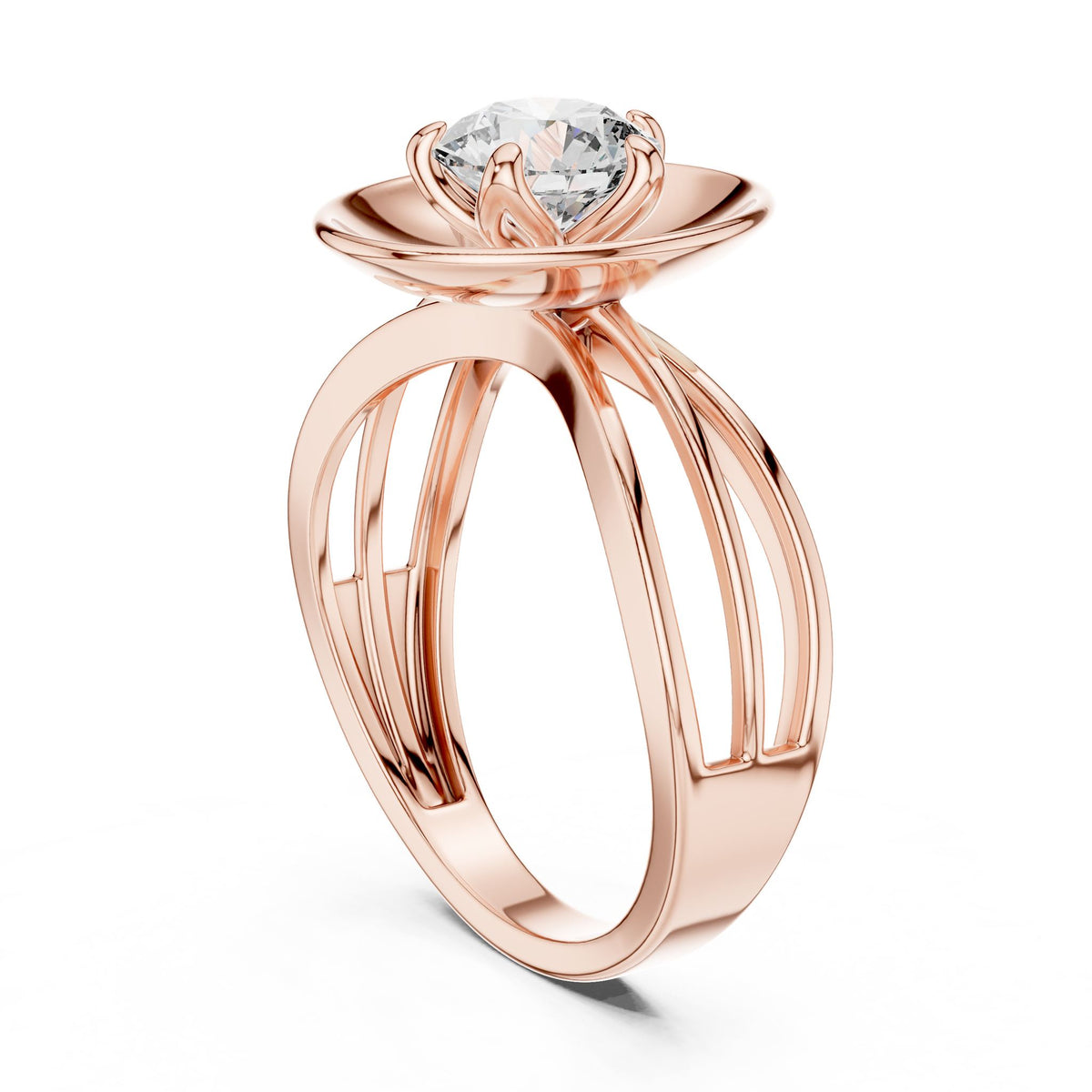 Round Halo Lab Grown Diamond Engagement Ring
