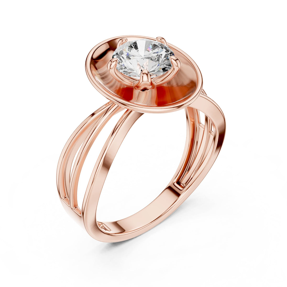 Round Halo Lab Grown Diamond Engagement Ring