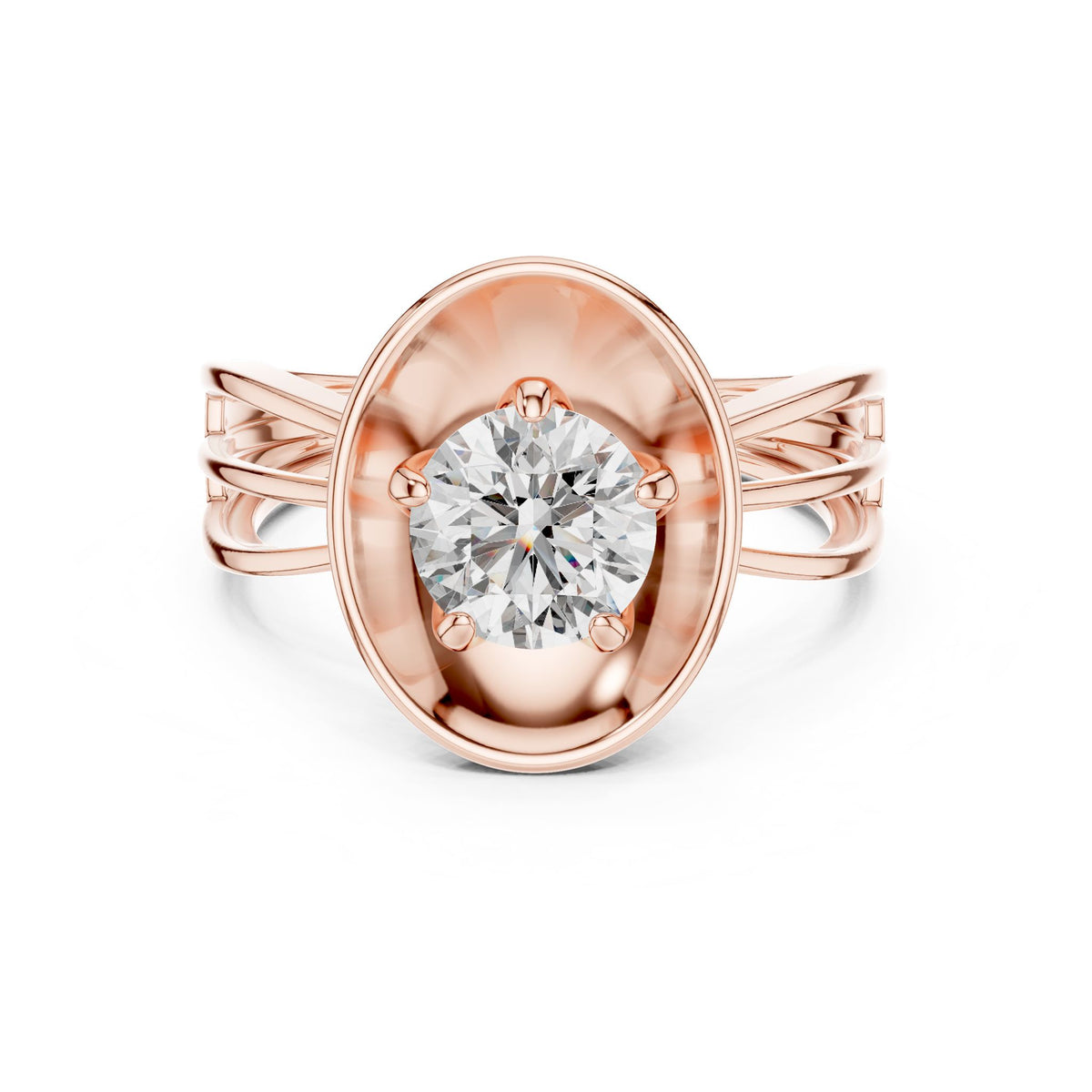 Round Halo Lab Grown Diamond Engagement Ring