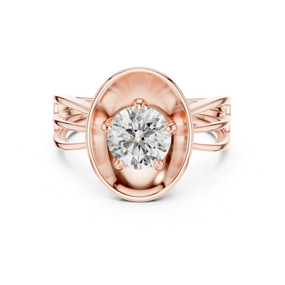 Round Halo Lab Grown Diamond Engagement Ring