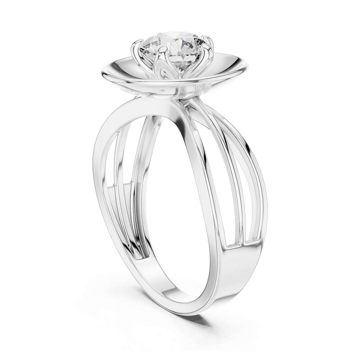 Round Halo Lab Grown Diamond Engagement Ring