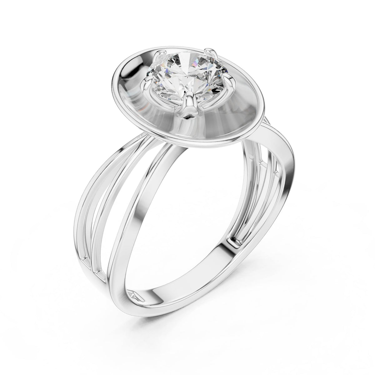 Round Halo Lab Grown Diamond Engagement Ring