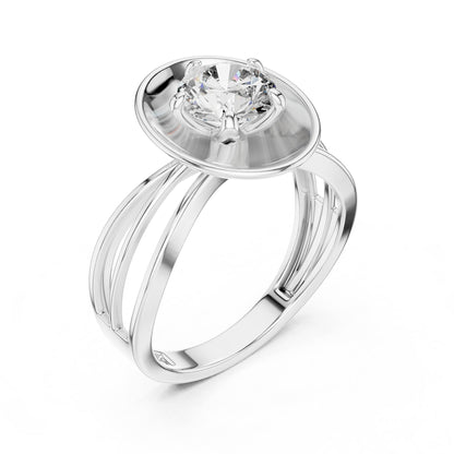 Round Halo Lab Grown Diamond Engagement Ring