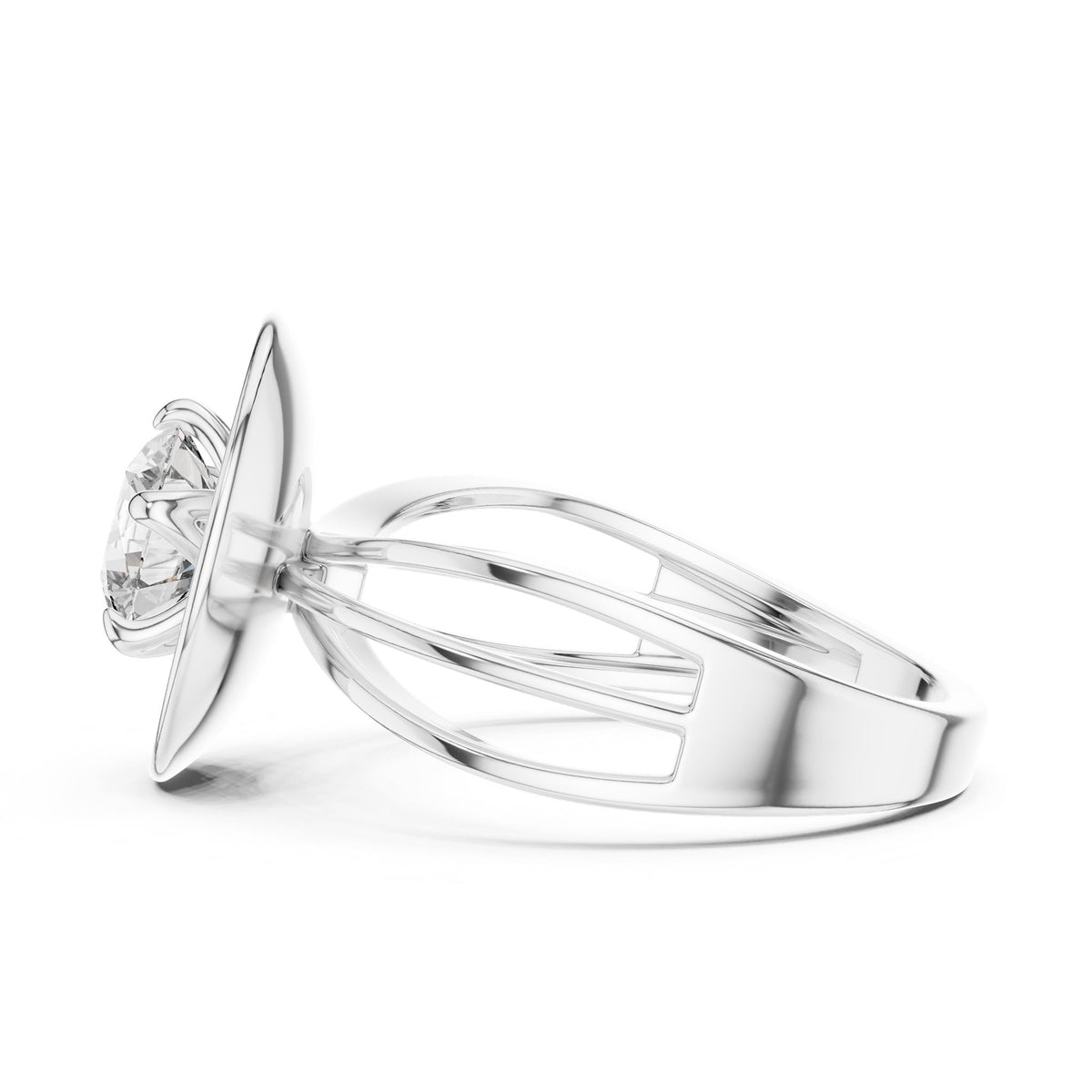 Round Halo Lab Grown Diamond Engagement Ring