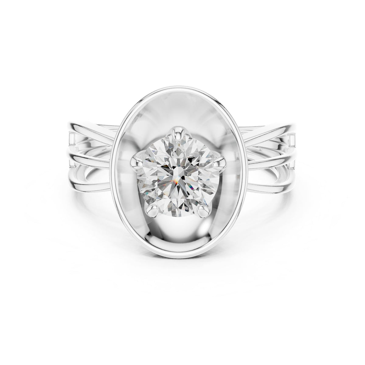 Round Halo Lab Grown Diamond Engagement Ring