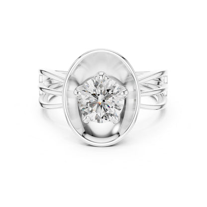 Round Halo Lab Grown Diamond Engagement Ring