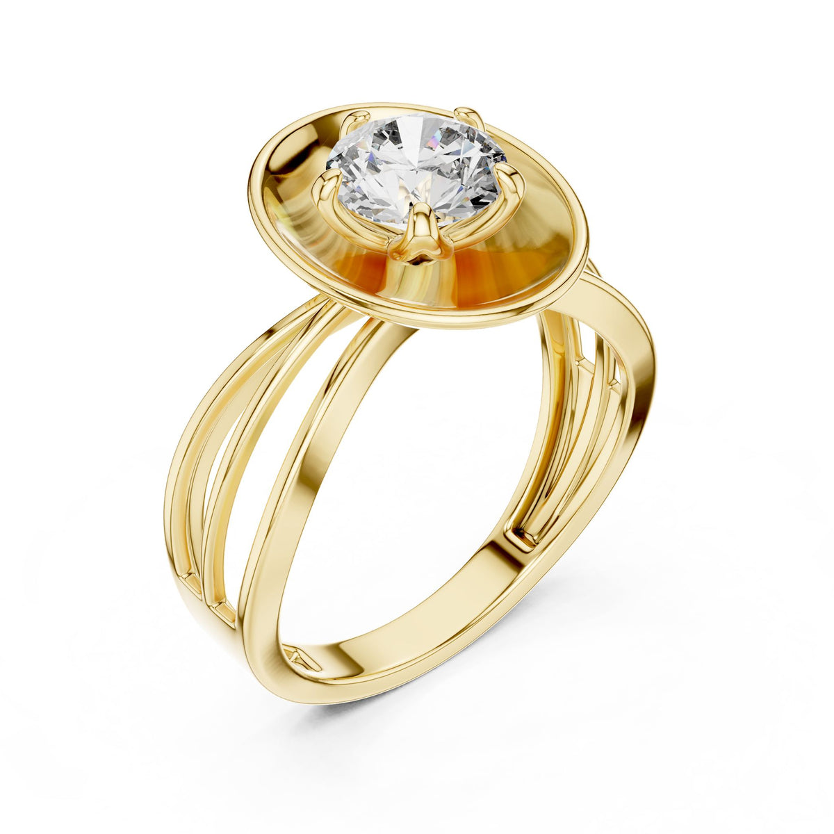 Round Halo Lab Grown Diamond Engagement Ring