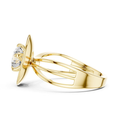 Round Halo Lab Grown Diamond Engagement Ring